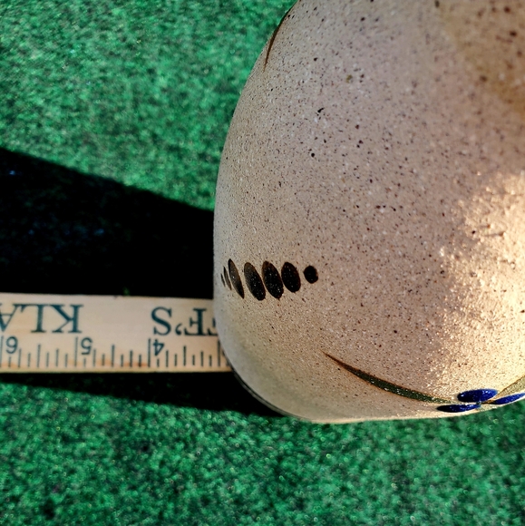 Mexican Pottery GF Tonala Vase Marked Lovely Design Bird & Flowers 8in No Chips - Picture 10 of 12